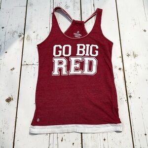 Holloway Go Big Red Racerback Tank Top Juniors M Nebraska Graphic Red Size M